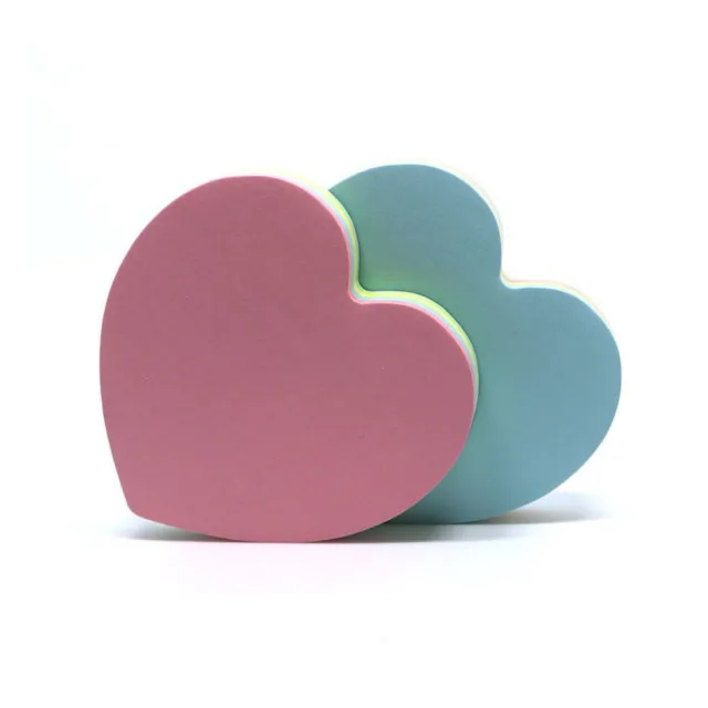2pcs Heart-shaped Posted Self-Adhesive Paper Notes Facilitated Stickers