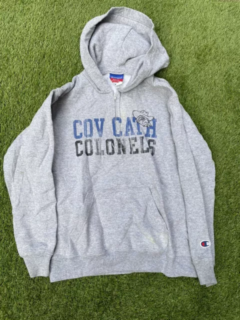 VINTAGE CHAMPION MENS Hoodie Sweatshirt CONCATH COLONELS Size XS Grey ...