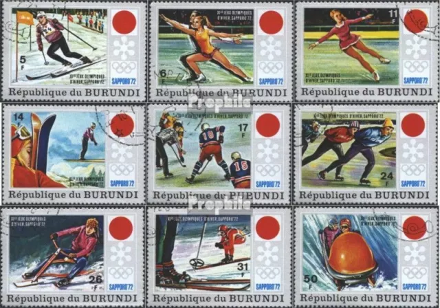 Burundi 844A-852A (kompl.Ausg.) gestempelt 1972 Olymp. Winterspiele `72, Sapporo