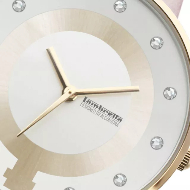 Montre pour femme Lambretta Alexandra 34 daim or rose avec cristaux Swarovski