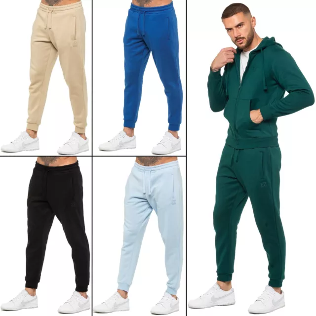 Enzo Joggers Mens Casual Regular Fit Sport Fleece Cuffed Trousers Sweatpants