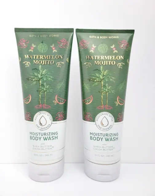 Bath & Body Works Watermelon Mojito Moisturizing Body Wash 10 oz New Set of 2