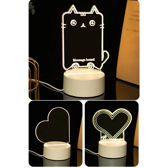 HANDWRITING ACRYLIC NOTE Board Writing Board Warm Light Night Light