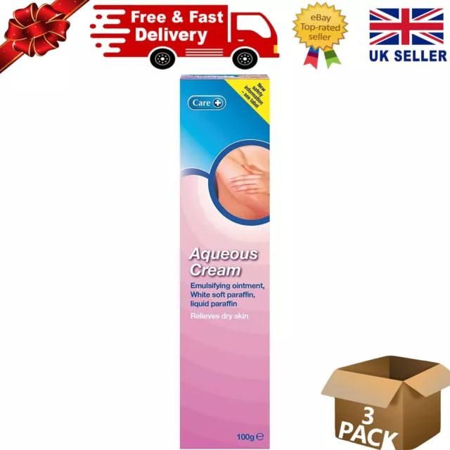 Care Aqueous Cream, Relieves Symptoms of Dry Skin- 100g, Pack 3