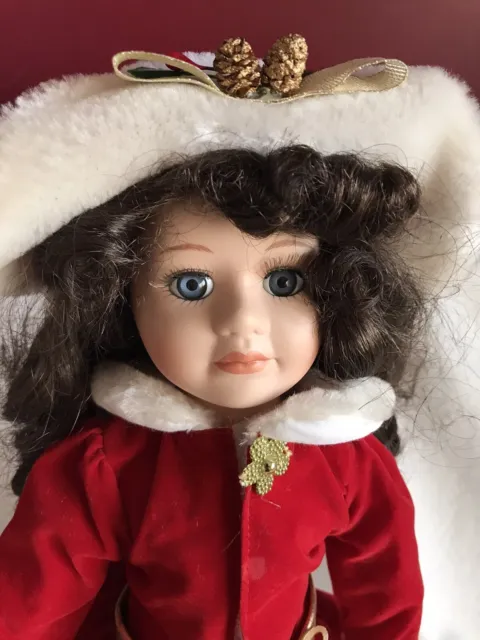 16 Seymour Mann The Connoisseur Doll Collection Christmas Skater Porcelain Doll
