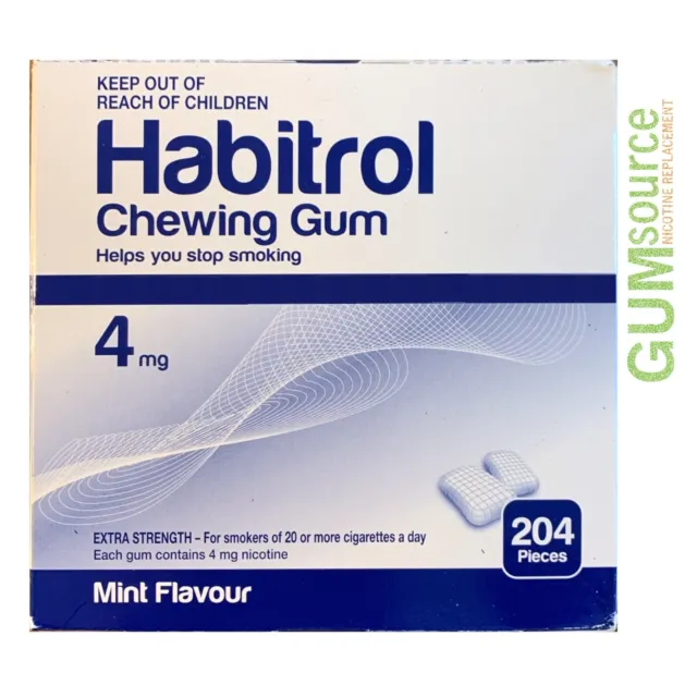 Habitrol 4mg Bulk MINT  6 boxes 1224 pieces Nicotine Quit Smoking Gum