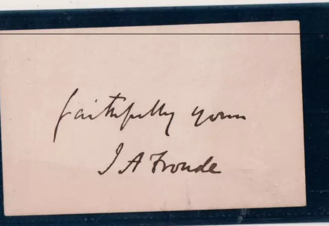 Autografiada Álbum Página James Antonio Froude Historiador, Novelista,