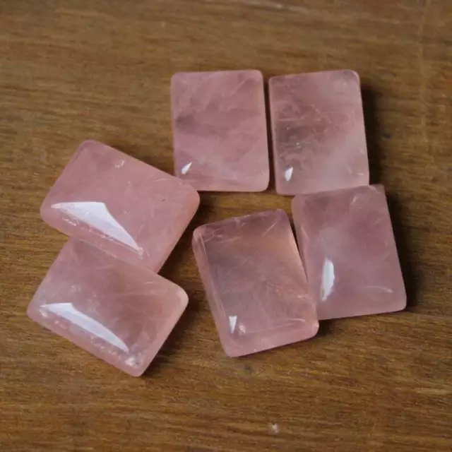 Cabochon rettangolare quarzo rosa naturale da 5 x 7 mm a 20 x 25 mm pietra...