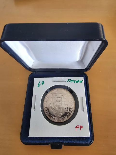 5 DM GEDENKMÜNZE - GERHARD MERCATOR - 1969 F - SILBER 625 in PP