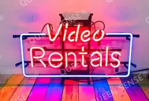 Video Rentals Glass Neon Signs Decor Bar Shop Wall Handcraft 20"