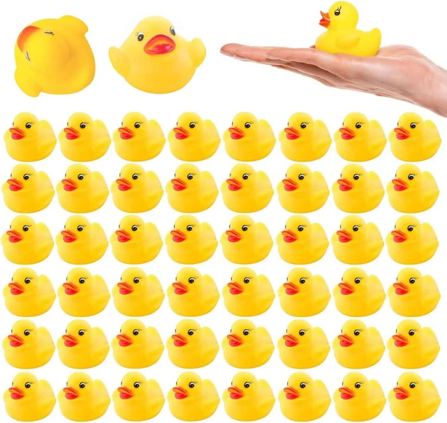 50 PACK MINI Rubber Ducky Float Duck Baby Bath Toy, Shower Bath