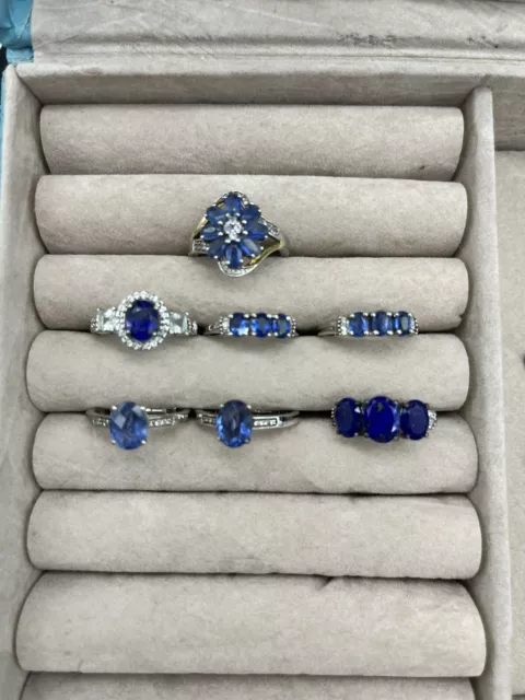 Lot Of 7 Sterling Sapphire Treated and Untreated Gemstones STS 925