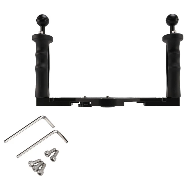 Dual Handheld Stabilizer Diving Underwater Camera Housings Tray/Grip With H R7A6