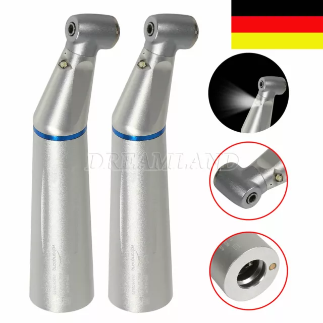 2 Dental LED Winkelstück Low Speed Fiber Optic Contra Angle Handpiece NSK Style