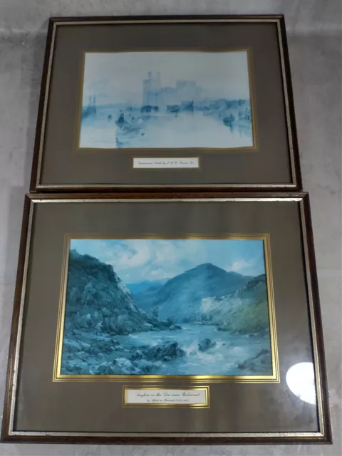 Pair of Dark Wooden & Silver Wall Hanging Picture Frames - 38cm x 30cm