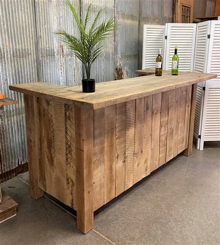 7' Amish Made Front Bar, Pine Wood Bar, Rustic Front Bar, Custom Made to Order