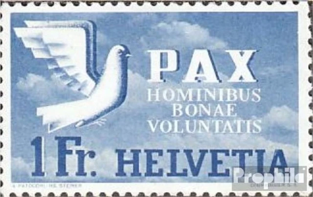 Suisse 455 testés oblitéré 1945 cessez-le-feu PAX