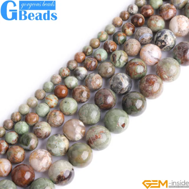 6mm 8mm Green Opal Gemstone Natural Round Loose Beads  For Jewelry Making 15"