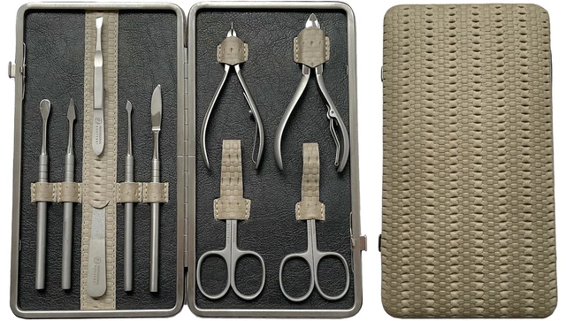 Set De Manucure Vintage 1900 En Bakélite - 6 Accessoires En Acier - Occasion état Correct