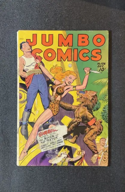Jumbo Comics #106 G+ 1947 Sheena Matt Baker Art! Pre Code Bondage Torture GGA