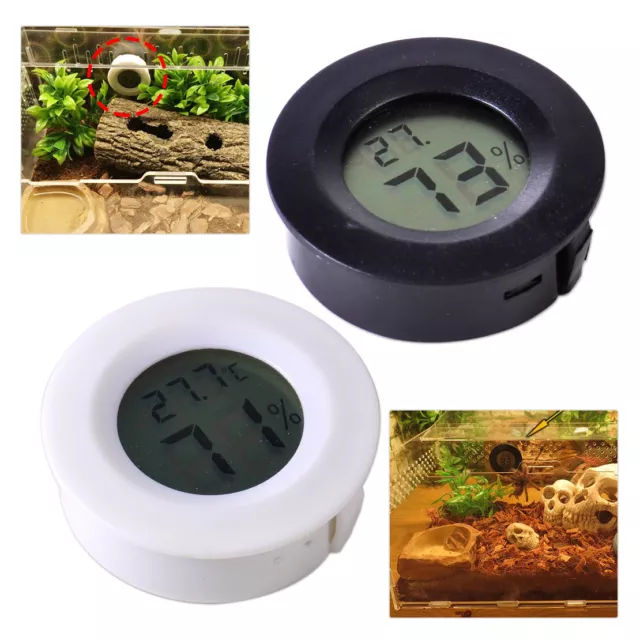 Mini Round Cigar Humidor LCD Digital Humidity Hygrometer Temperature Thermometer