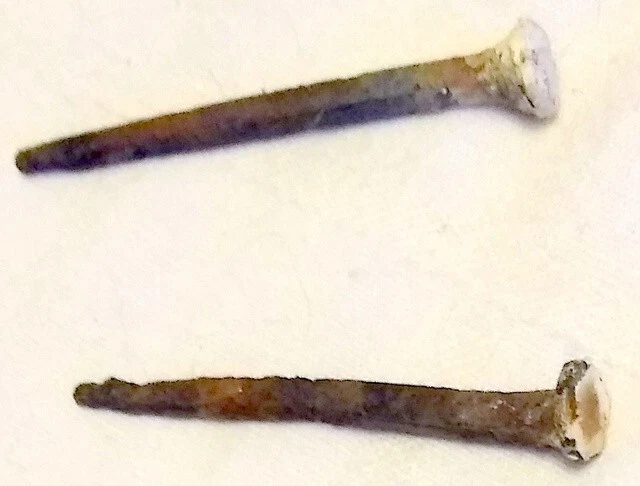 Pair Of Vintage SQUARE METAL NAILS 3