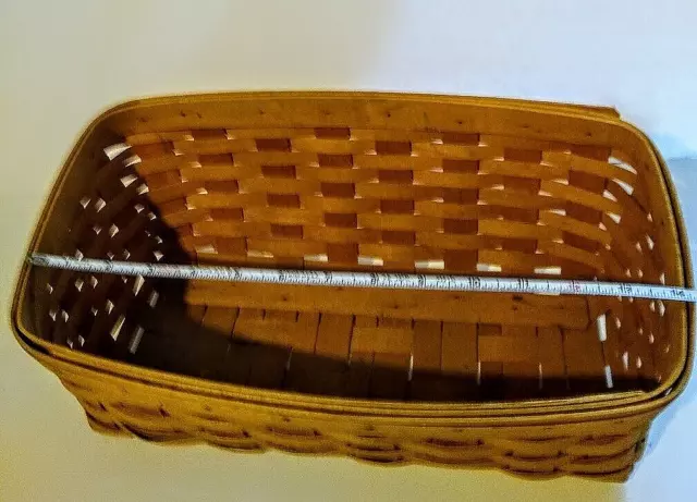 Longaberger Handwoven Oblong Rectangle BasketHigh Low 1998