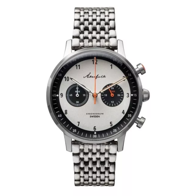 AKERFALK CRONOGRAFO QUARZO Meccanico Acciaio Ibrido Bianco Nero Orologio Uomo EUR 350 00 PicClick IT