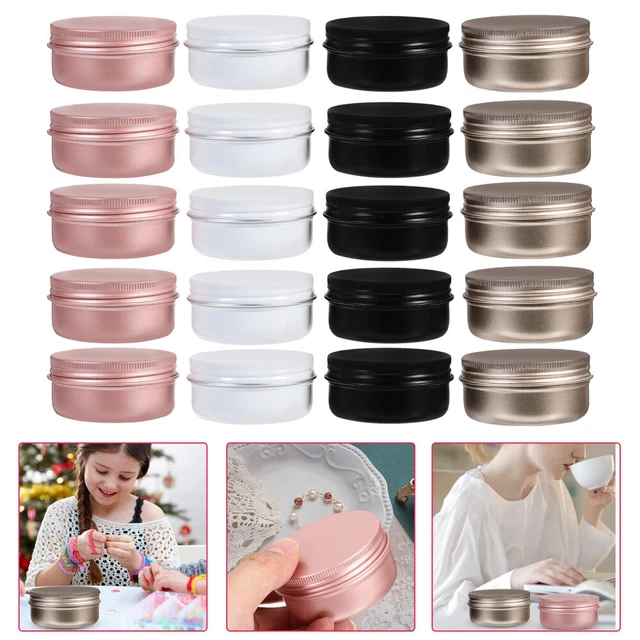 20pcs  Round Aluminum Box Empty Jewelry Storage Case Small Aluminum Soap Boxes