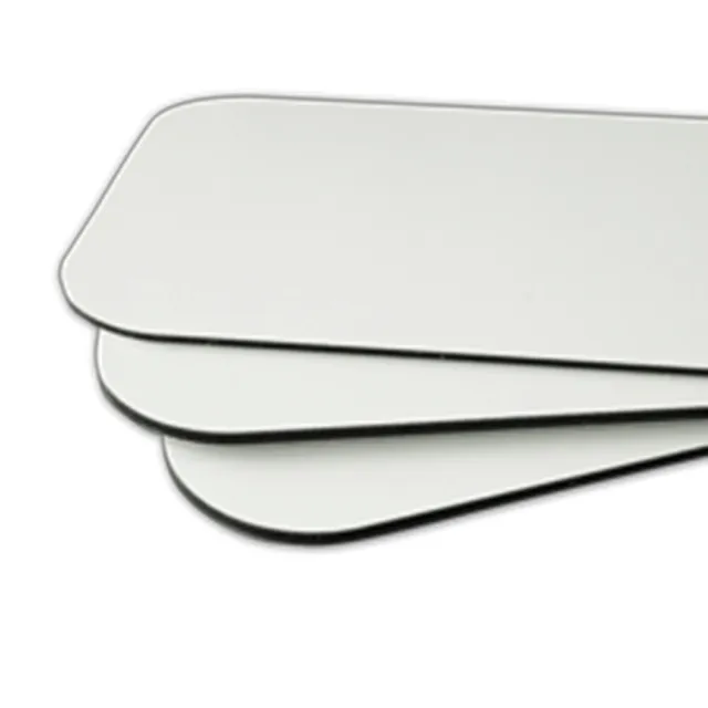 Dibond 100x70cm beidseitig weiß abgerundete Ecken - Plattenzuschnitt 2mm