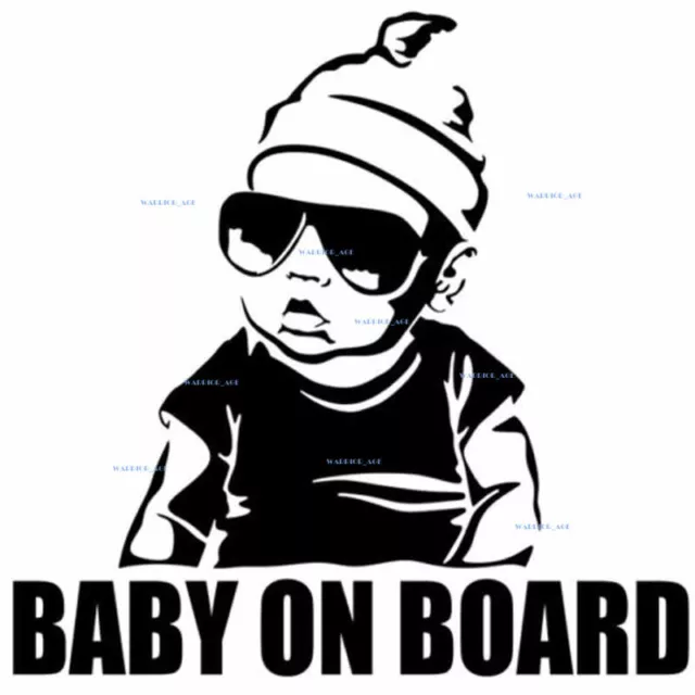 Baby on Board Vinyl Car Funny Sticker Decal for Window and Safety Sign-Black