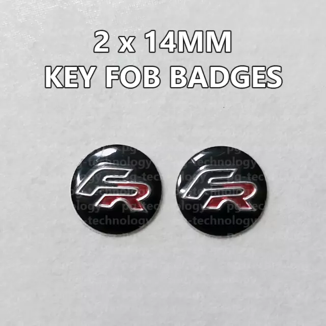 2 x SEAT LEON FR REMOTE KEY FOB EMBLEM LOGO STICKER BADGE REPLACEMENT 14MM