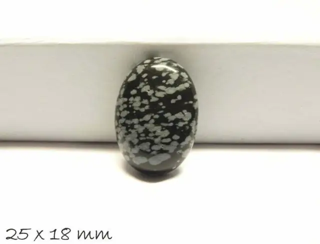 1 Stk.Obsidian Edelstein Cabochon zum Einkleben in Fassungen, 25 x 18  mm