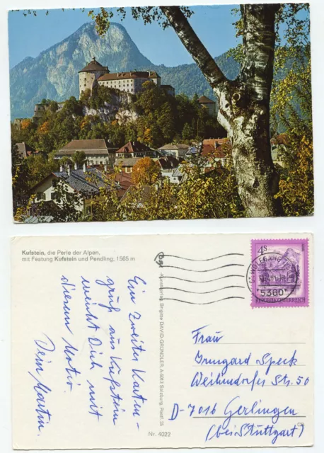 22515 - Kufstein Fortress - Pending - Postcard, run St. Wolfgang 30.4.1981
