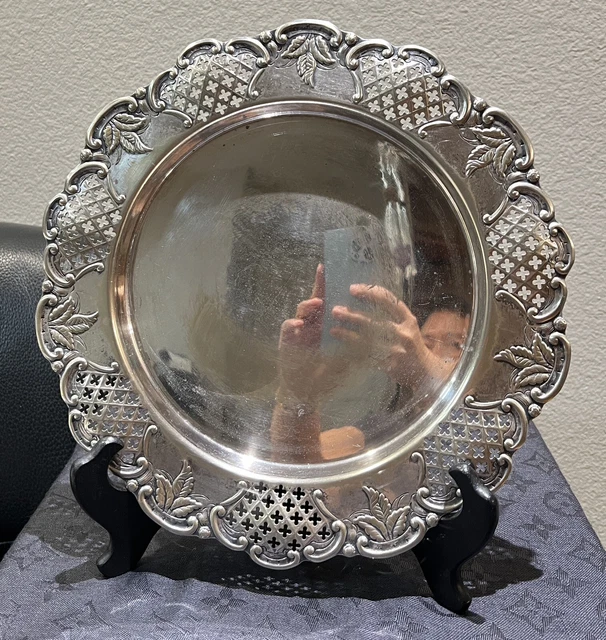 MAPPIN & WEBB London Sheffield Silver Plate Pierced Pedestal Bowl