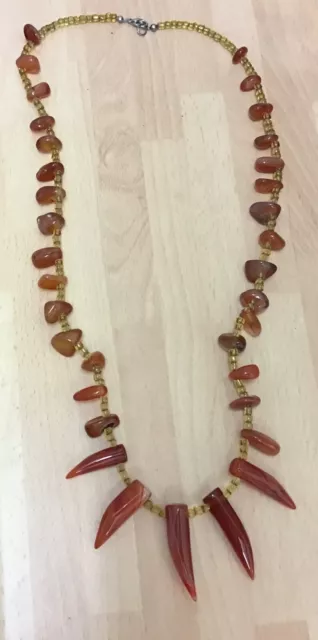 Stunning Genuine Carnelian Agate Necklaces ,Excellent Condition. 26” Long.88 Gr