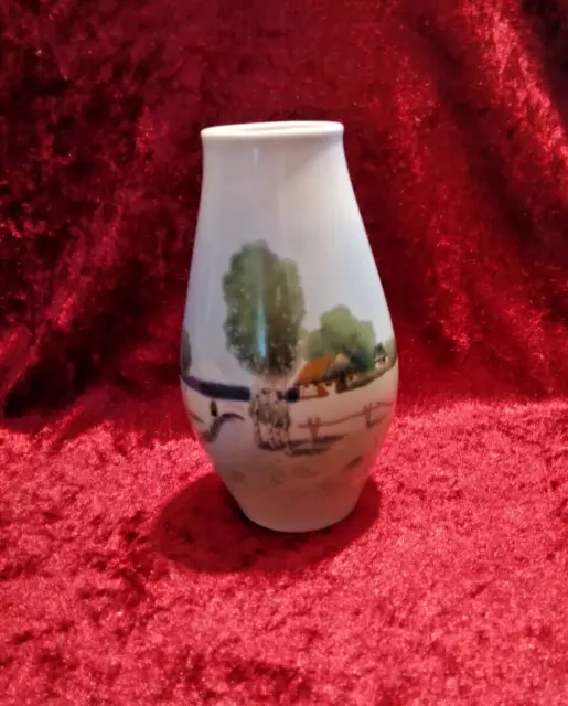 JUGENDSTIL VASE  METZLER&ORTLOFF ILMENAU THÜHRINGEN LANDSCHAFT CA. 1910 13,5 cm