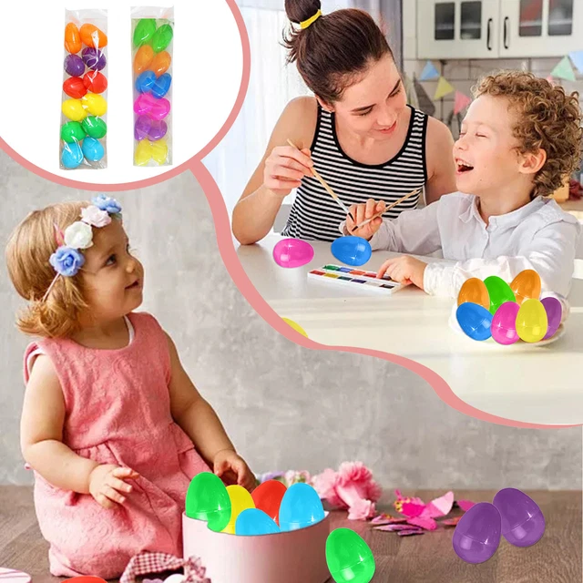 Confezione da 12 uova in plastica aperta simulazione uovo festa decorazione torta fantastica