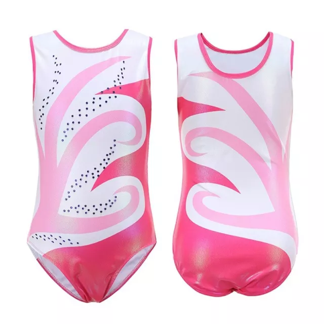 Kids Girls Ballet Gymnastics Dance Leotard Bodysuit Dancewear Costume+Shorts AU 2