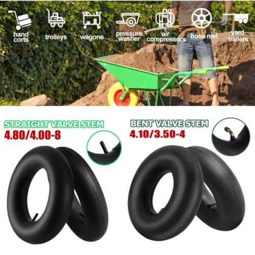 2/4x Inner Tube 4.10/3.50-4 4.80/4.00-8 Bent/Straight Stem Valve Lawn Mower Tyre