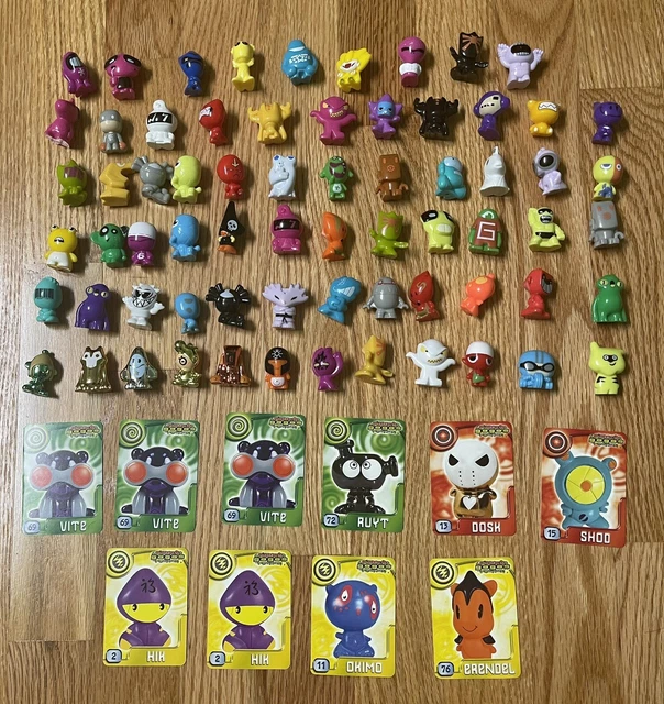 Gogos Crazy Bones Lot of 68 Pieces And Lot of 10 Series 4 Cards