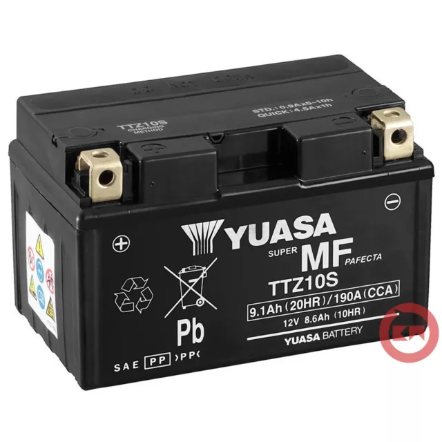 Batteria Yuasa Ttz10S 12V 9Ah =Ytz10S Yamaha Yzf R1 1000 2009 2010 2011