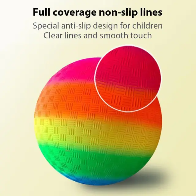 New 8.5 Inch Gradient Rainbow Playground Ball For Kids Soft PVC Bouncy Kick Ball