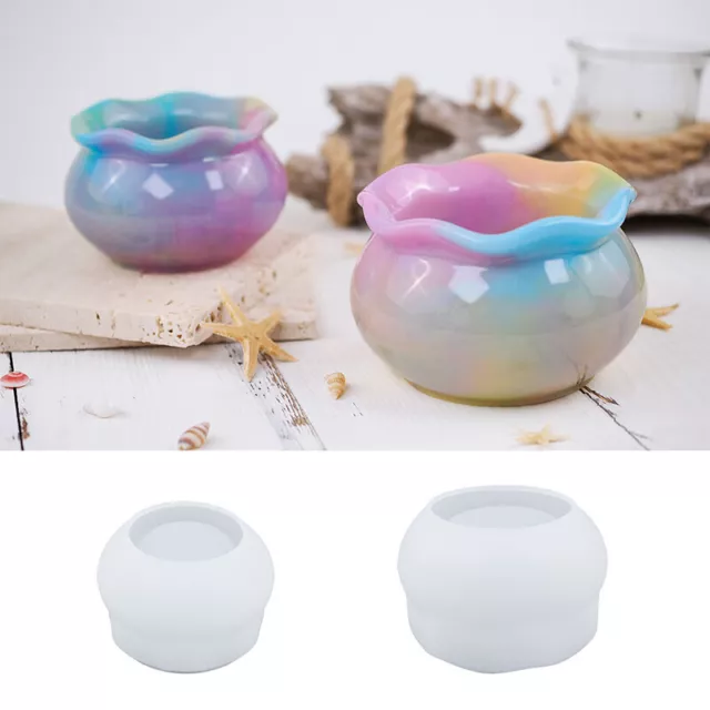 Fish Tank Candle Jar Silicone Mold DIY Succulent Flower Pot Vase Plaster MouAW