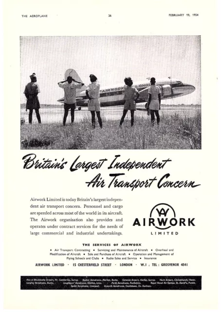 (Aab3) Advert 11X8" Airwork Limited - Britains Largest Independent Air Transport