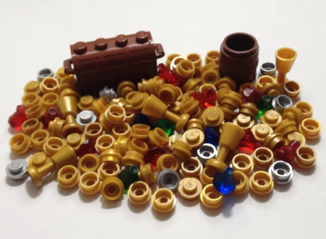 134 pc Lego Treasure Collection, gold, silver, jewels, chest