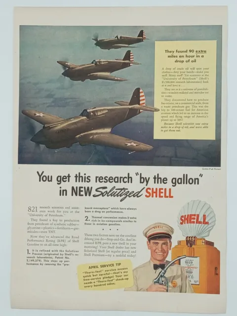 1941 Shell World War 2 Aircraft Vintage Print Ad