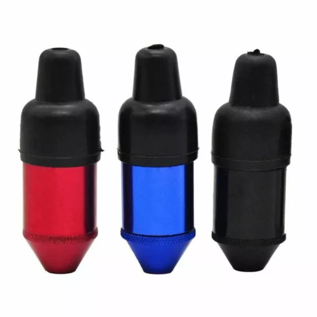 3 Pack | Smooth Metal e-Snuff Spice Storage w/ Rubber Pacifier Bullet - Assorted