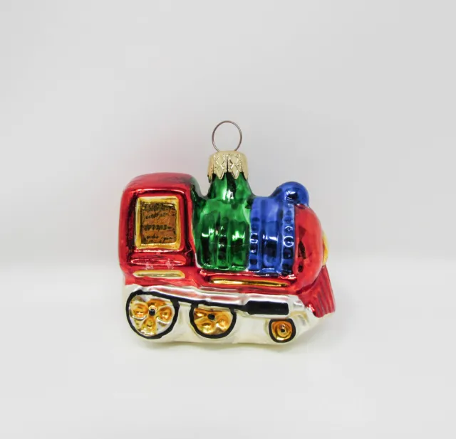 Figural Mercury Glass Train or Locomotive Xmas Ornament ~ Germany ~ 2-3/4"
