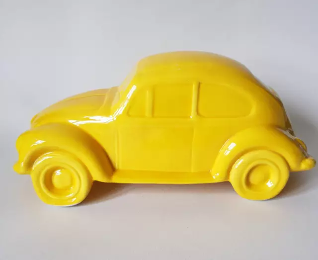 VW BEETLE Yellow Dartmouth Pottery Large Ceramic Model Car EXCELLENT CONDITION